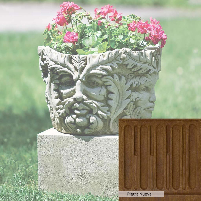 Pietra Nuova Patina for the Campania International Sylvan Planter, a rich brown blended with black and orange.
