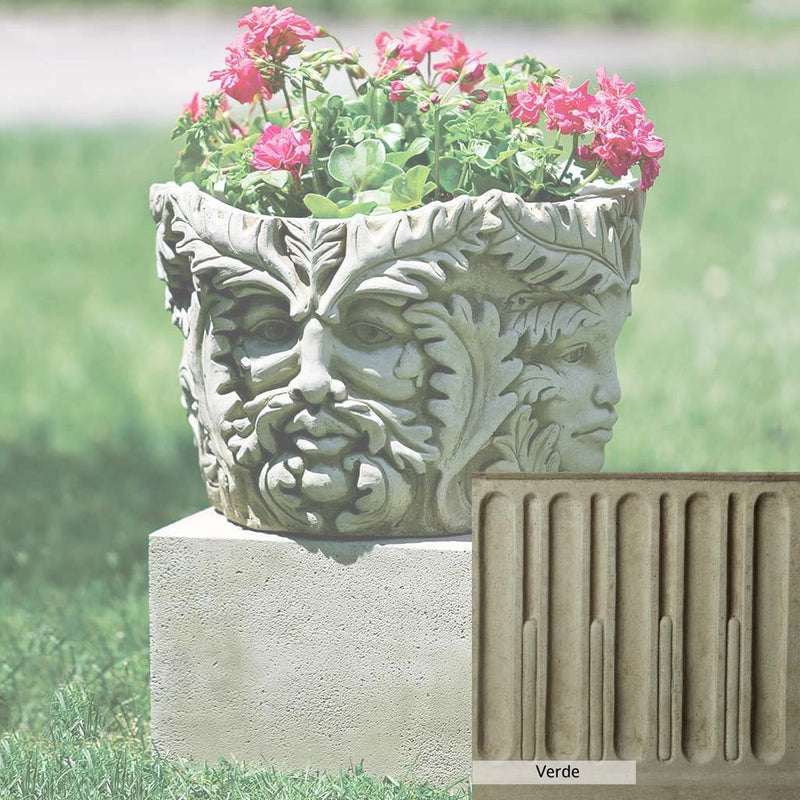 Verde Patina for the Campania International Sylvan Planter, green and gray come together in a soft tone blended into a soft green.