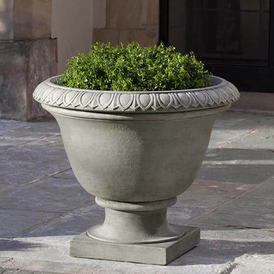 Campania International Easton Urn is shown in the Greystone Patina. Made from cast stone.