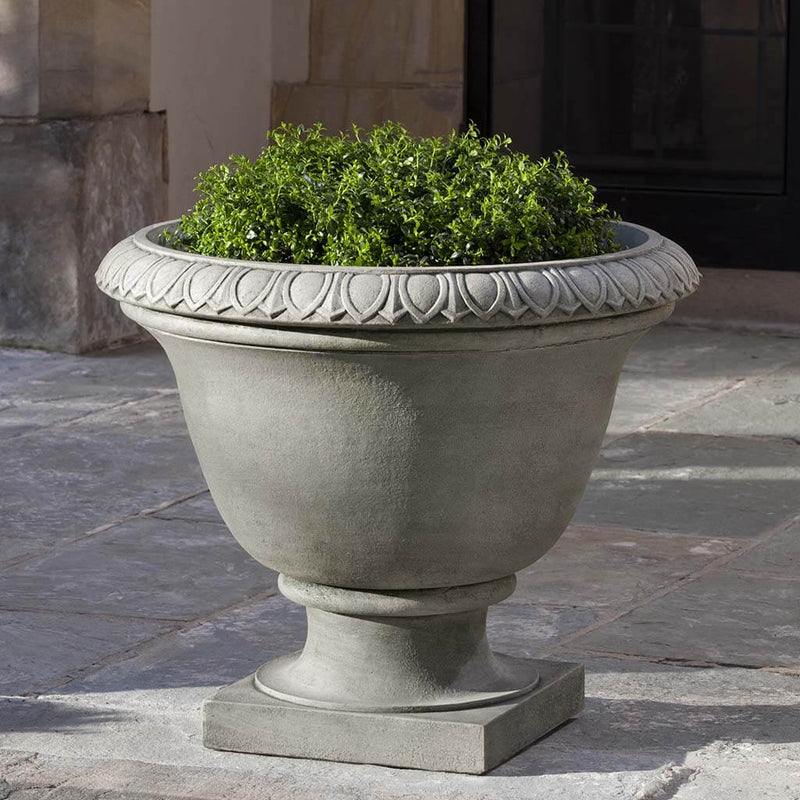  Campania International Easton Urn is shown in the Greystone Patina. Made from cast stone.