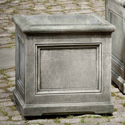 Campania International Orleans Small Planter is shown in the Alpine Stone Patina. Made from cast stone.