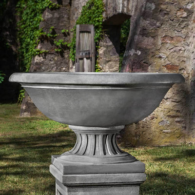 Campania International Fonthill Urn is shown in the Alpine Stone Patina. Made from cast stone.