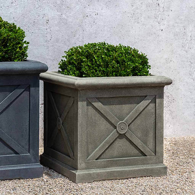 Campania International Montparnasse Small Planter is shown in the Alpine Stone Patina. Made from cast stone.