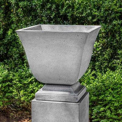 Campania International Shelbourne Large Planter is shown in the Alpine Stone Patina. Made from cast stone.
