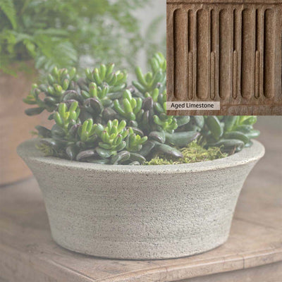 Aged Limestone Patina for the Campania International Bulb Planter, brown, orange, and green for an old stone look.