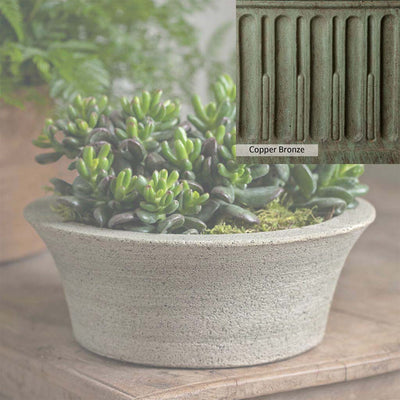 Copper Bronze Patina for theCampania International Bulb Planter, blues and greens blended into the look of aged copper.