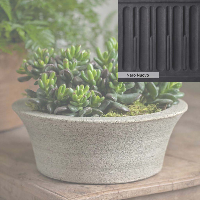 Nero Nuovo Patina for theCampania International Bulb Planter, bold dramatic black patina for the garden.