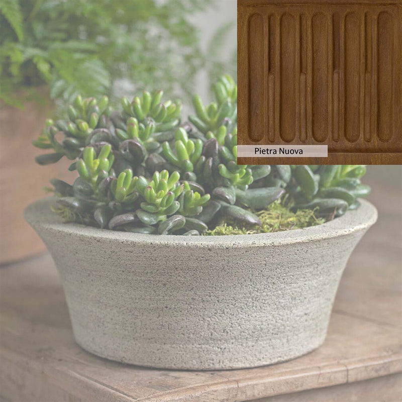 Pietra Nuova Patina for the Campania International Bulb Planter, a rich brown blended with black and orange.