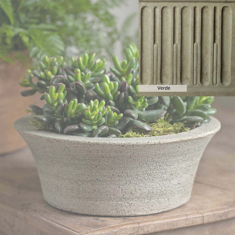 Verde Patina for the Campania International Bulb Planter, green and gray come together in a soft tone blended into a soft green.