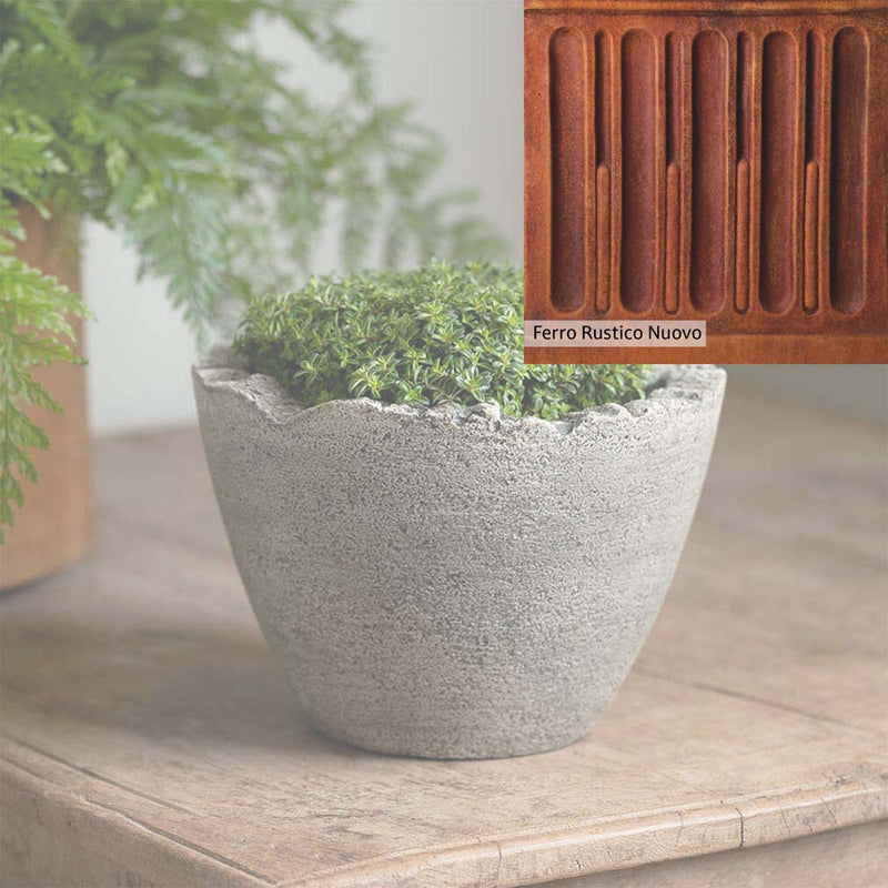 French Limestone Patina for the Campania International Mini Broken Egg Planter, old-world creamy white with ivory undertones.