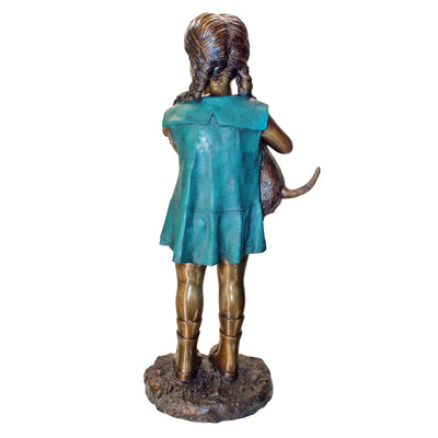 Can I Keep Him? Girl and Dog Cast Bronze Garden Statue by Design Toscano
