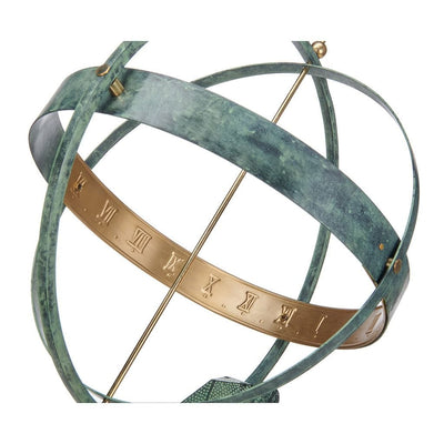 Good Directions 28 inch Verdigris Atlas Armillary Sundial with Brass Accents