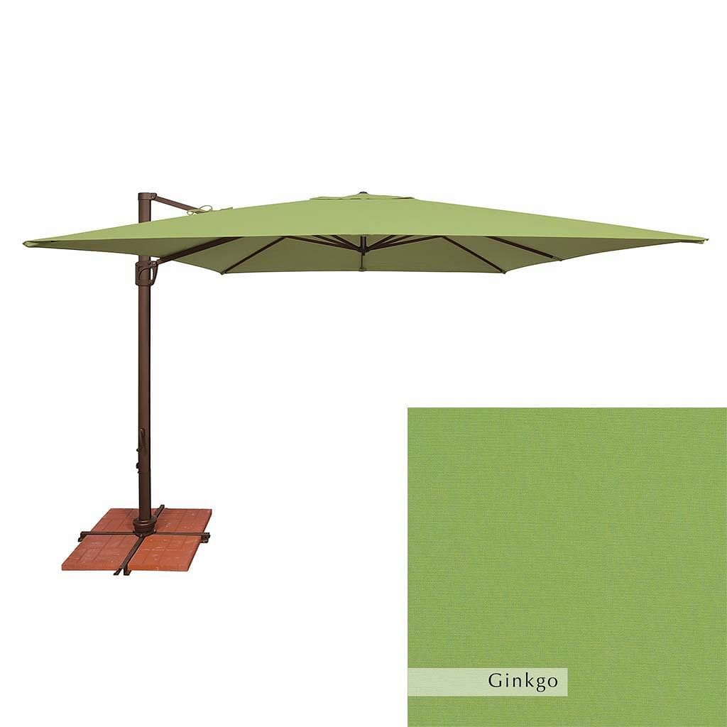 bali 10 ft sunbrella patio umbrella SimplyShade Bali 10' Square Cantilever Umbrella; Sunbrella / Ginkgo