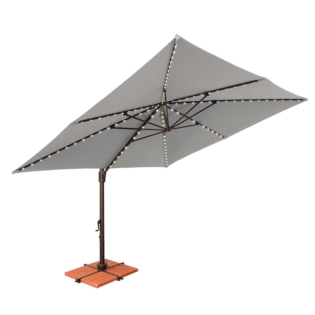 lowes patio umbrella simply shade SimplyShade Bali 10' Square Cantilever Umbrella; Sunbrella / Jockey Red
