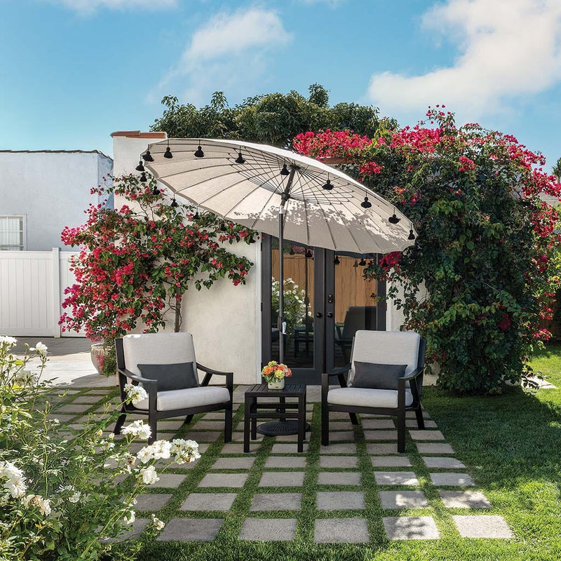 Isabela Round 8.5ft Auto Tilt Umbrella by Simply Shade