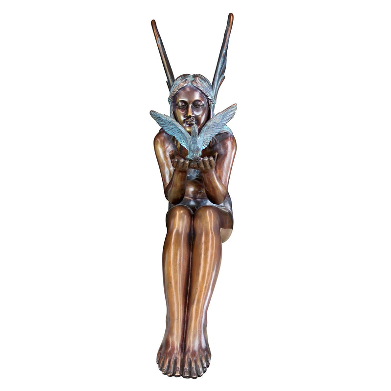 Bird Fairy Cast Bronze Medium Garden Statue by Design Toscano