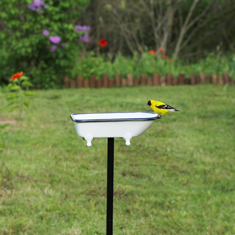 Good Directions Splish Splash Birdbath in Brass with White Finish