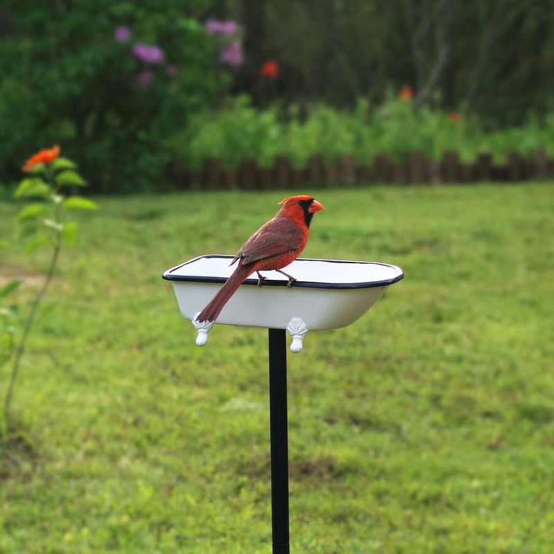 Good Directions Splish Splash Birdbath in Brass with White Finish