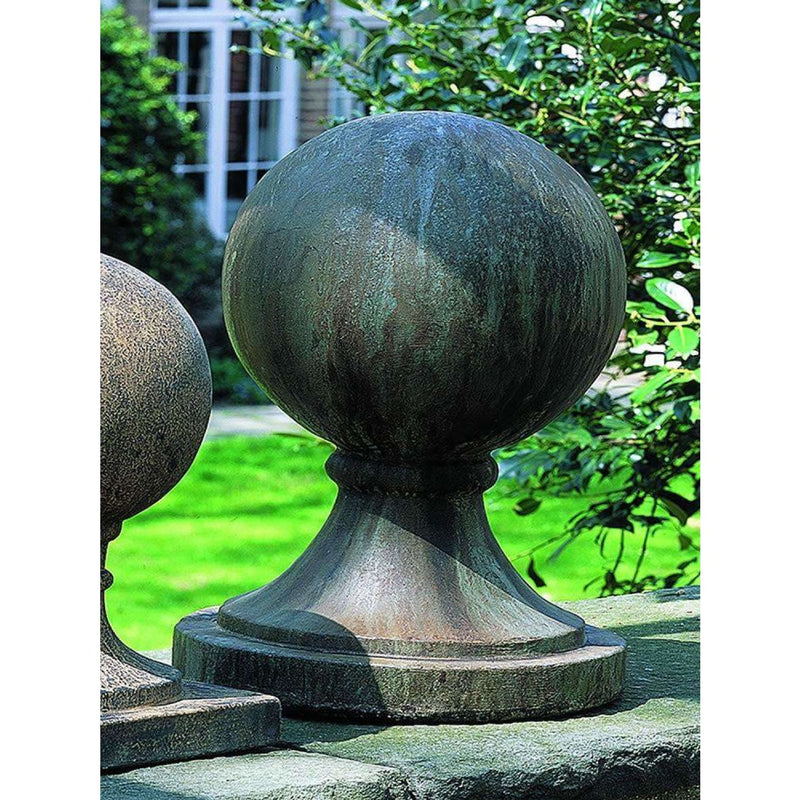 Campania International Large Sphere with Round Base - Cast Stone Finial