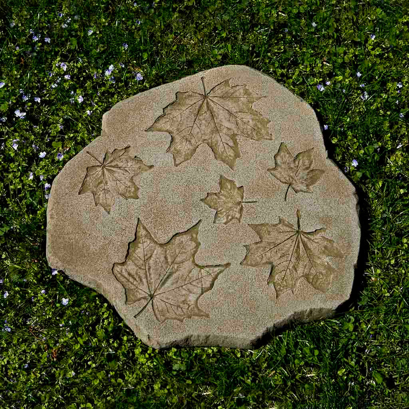 Campania International Sugar Maple Stepping Stone stained in the English Moss patina, the ideal color for this garden statue.