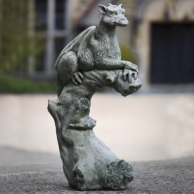 Campania International Yolande Statue stained in the Alpine Stone patina, the ideal color for this garden statue.