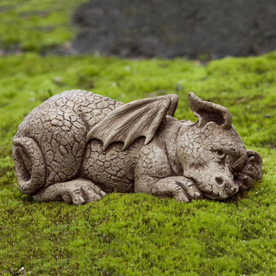 Campania International Puzzle Statue stained in the Brownstone patina, the ideal color for this garden statue.