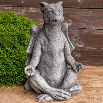Campania International Zen Dragon Statue stained in the Alpine Stone patina, the ideal color for this garden statue.