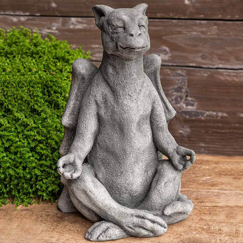 Campania International Zen Dragon Statue stained in the Alpine Stone patina, the ideal color for this garden statue.